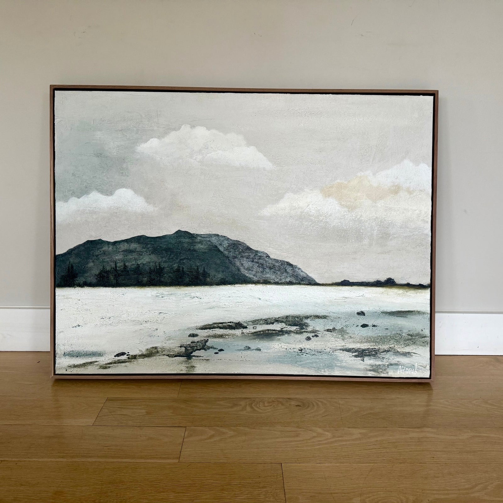 ‘Where Water Waits’, a textured abstract painting by Andrea Koral